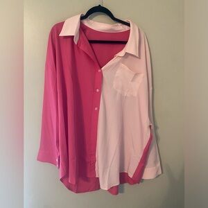 Pink Color Block Top